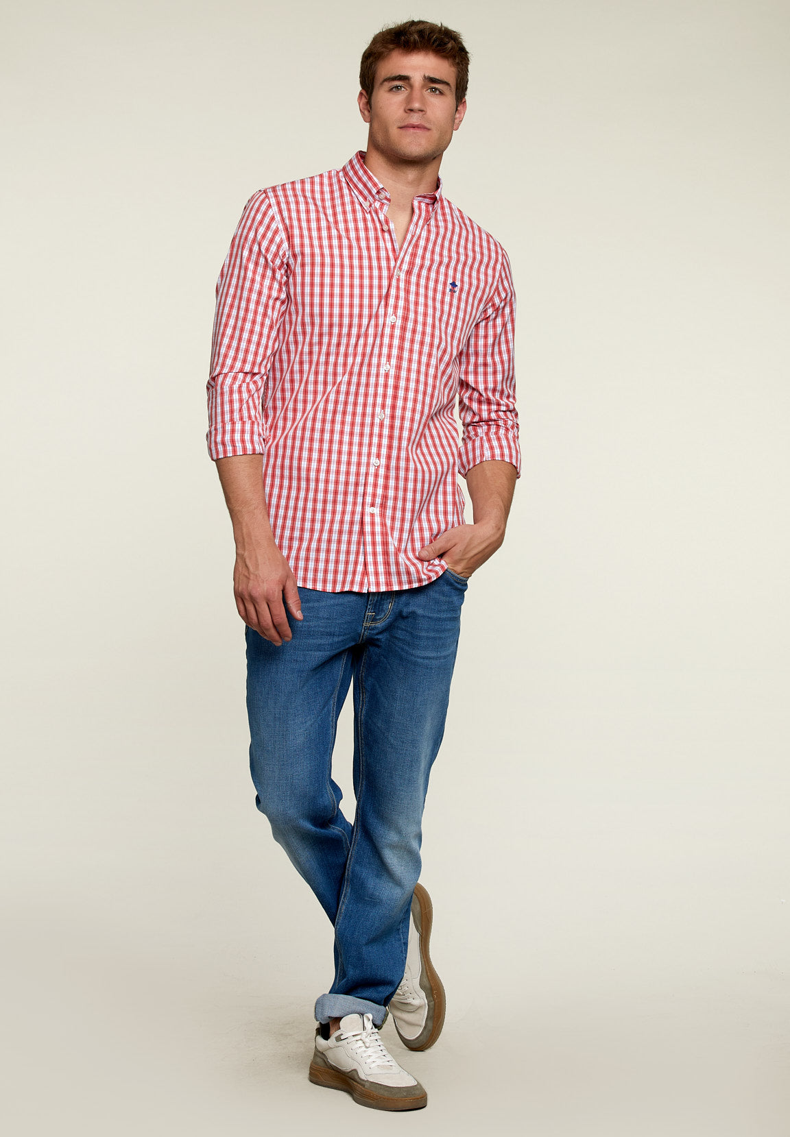 Chemise à carreaux ajustée multicolore - Multicolore