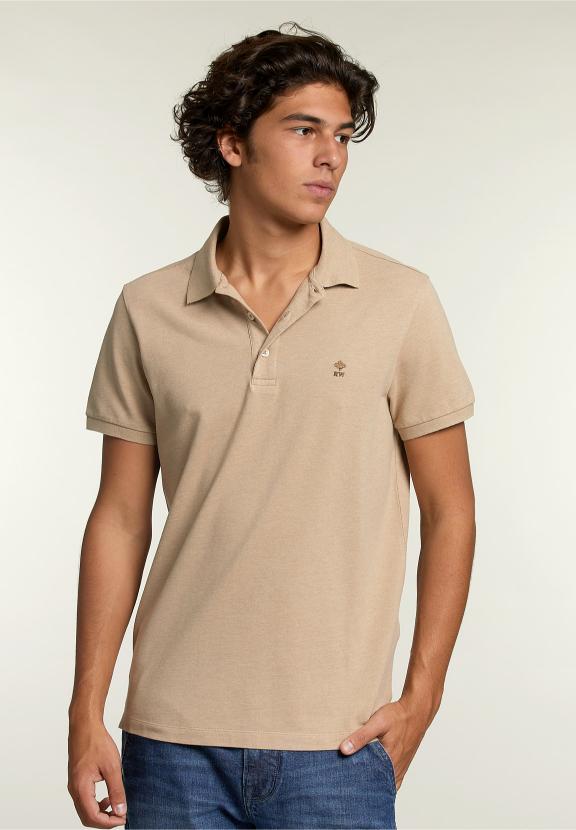 Custom Fit Pima Cotton Polo Dune Mix - Beige
