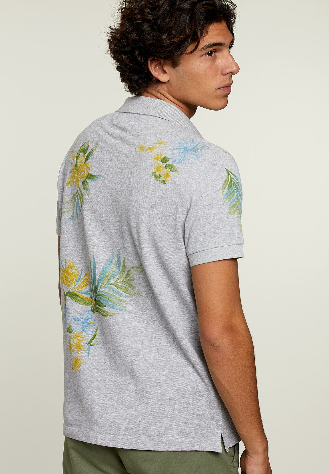 Polo ajusté couleur huître - Gris