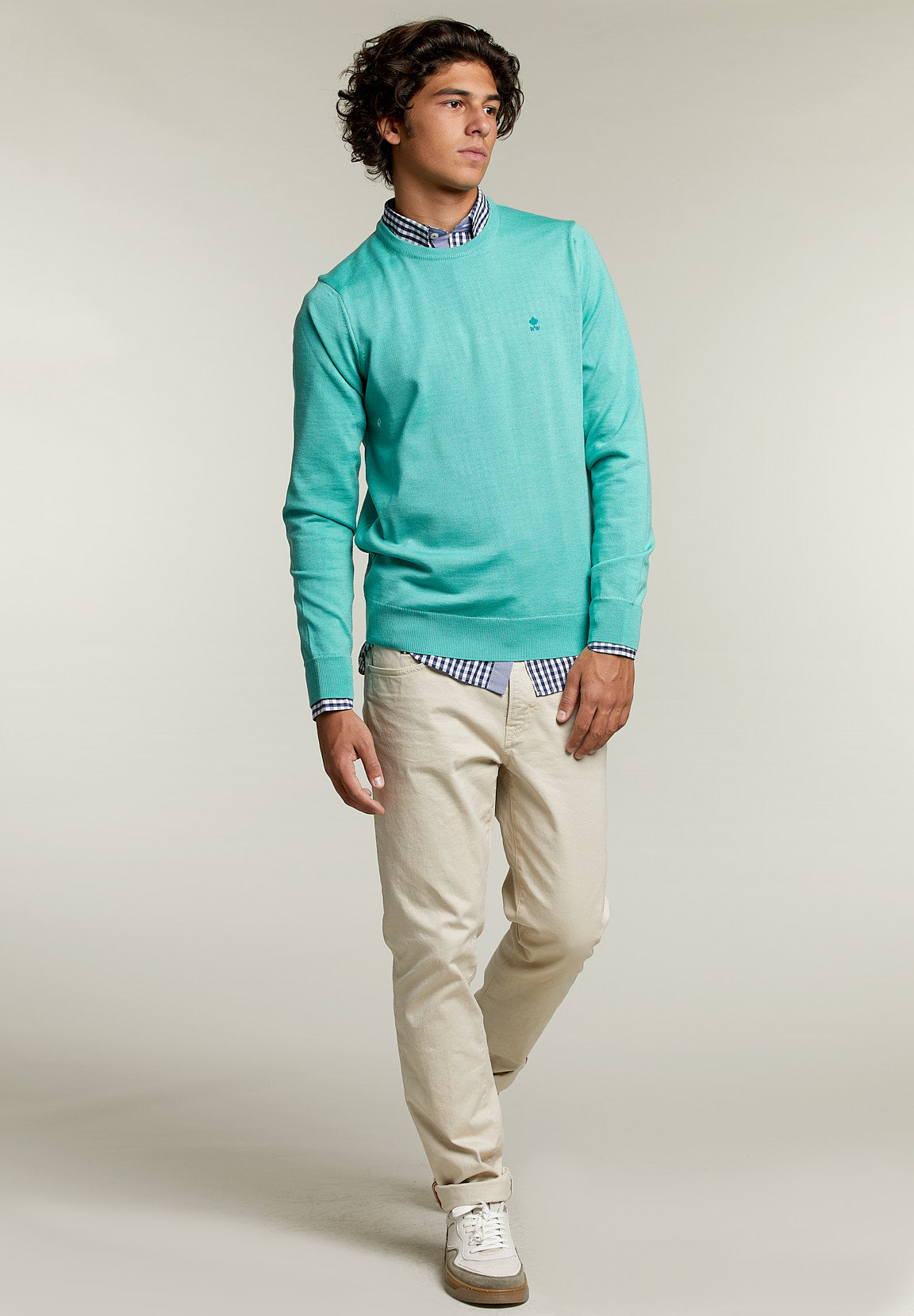 Basic Merino Crew Neck Pullover Margarita Mix - Green - W