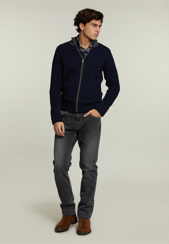 Jean 5 poches gris ajusté - Denim - W