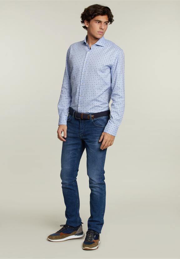 Chemise Fantaisie Sur Mesure Bleu - B-000 - W