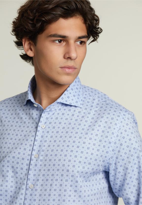 Chemise Fantaisie Sur Mesure Bleu - B-000 - W