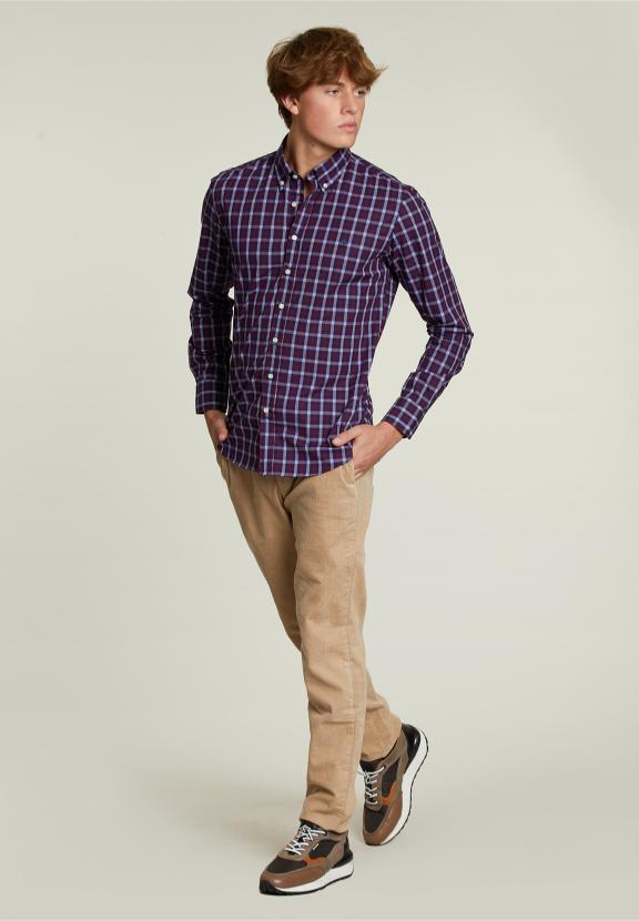 Chemise Ajustée à Carreaux Multicolore - W