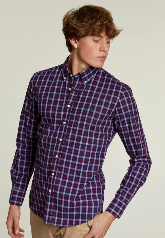 Chemise Ajustée à Carreaux Multicolore - W