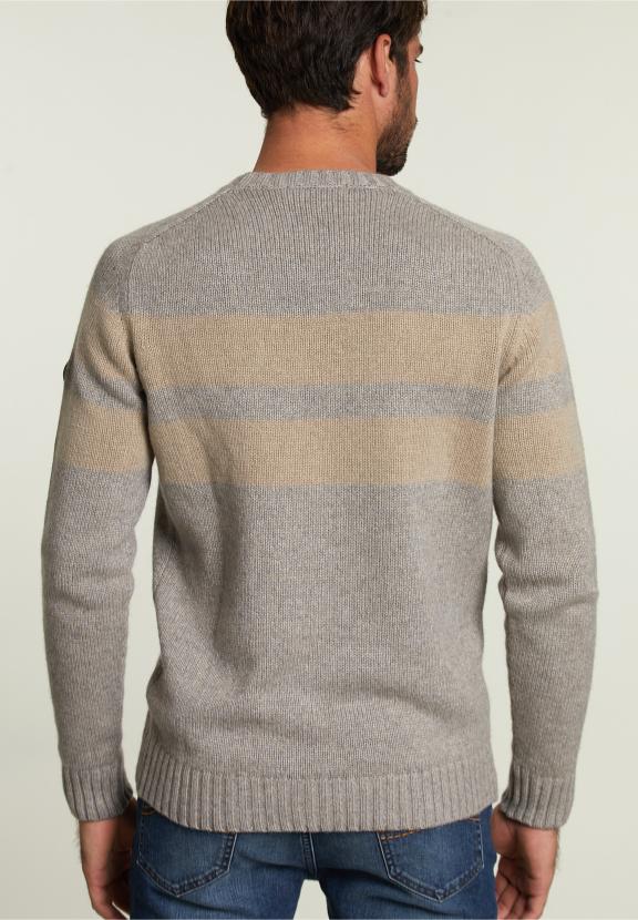Pull ajusté en laine et cachemire Pingouin/Biscuit Mouline - Gris - W