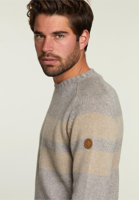 Pull ajusté en laine et cachemire Pingouin/Biscuit Mouline - Gris - W