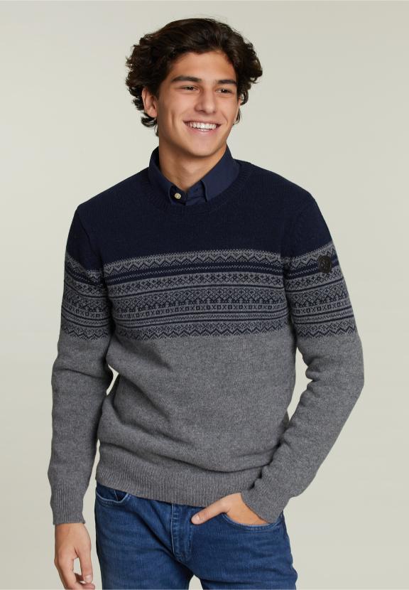 Custom Fit Woolen Sweater Navy - Bleu