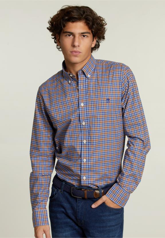 Chemise à Carreaux Sur Mesure Multi - D-000 - W