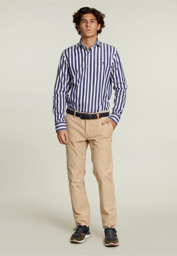 Custom Fit Striped Shirt Multi - Bleu