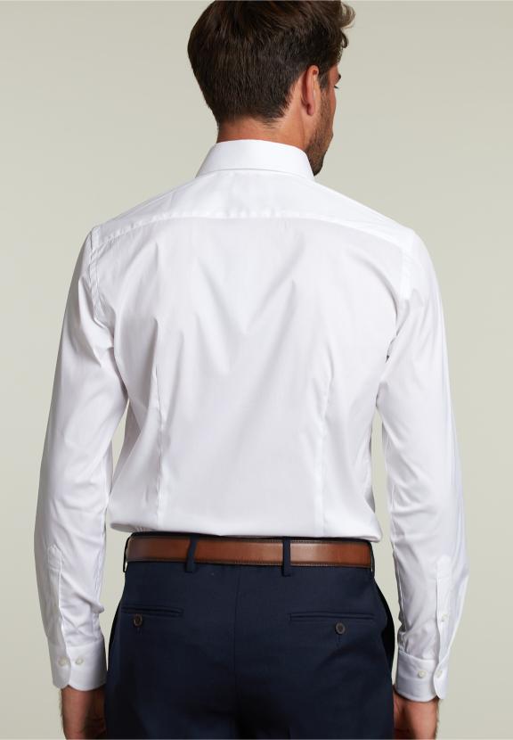 Slim Fit Uni Shirt White - Blanc
