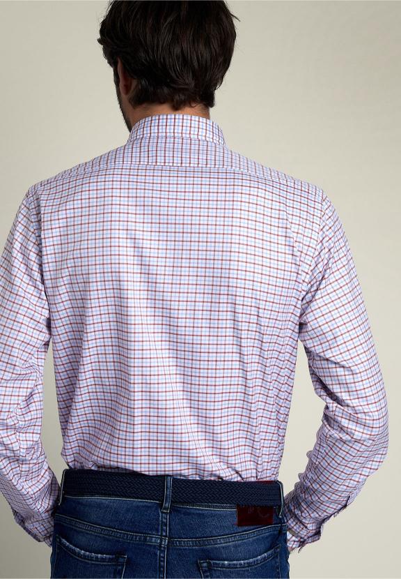 Chemise à Carreaux Sur Mesure Multi - Rouge - D-000 - W