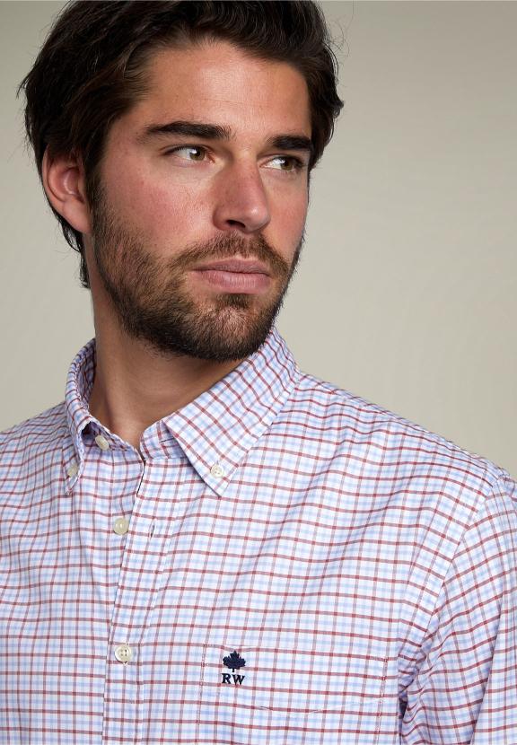 Chemise à Carreaux Sur Mesure Multi - Rouge - D-000 - W