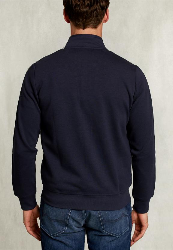 Cardigan With Zipper Navy - Bleu