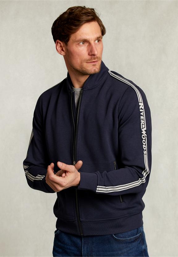 Cardigan With Zipper Navy - Bleu