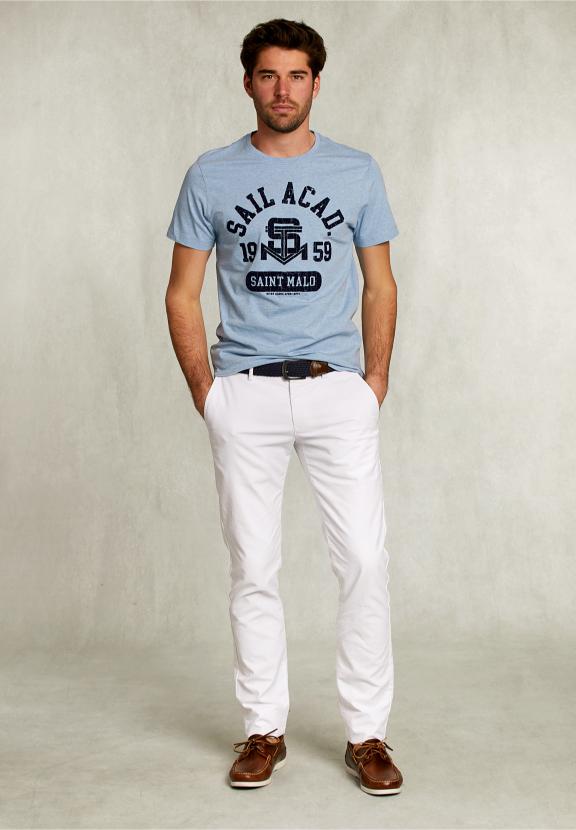 Normal Fit Basic T-Shirt Dark Victoria Mix - Bleu
