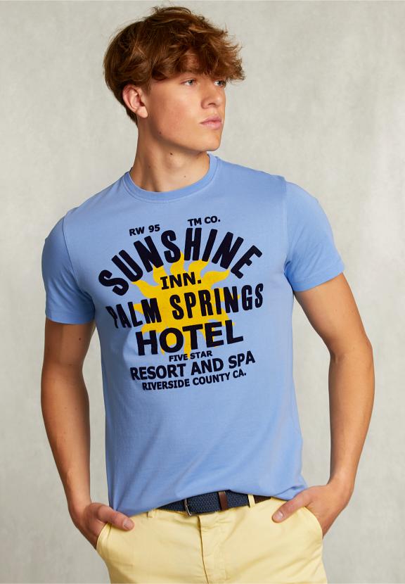 Normal Fit Basic T-Shirt Nile - Bleu