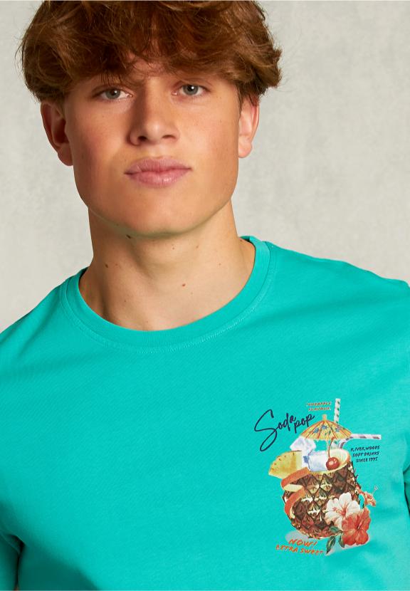 Normal Fit Basic T-Shirt Citrus Mel - Vert