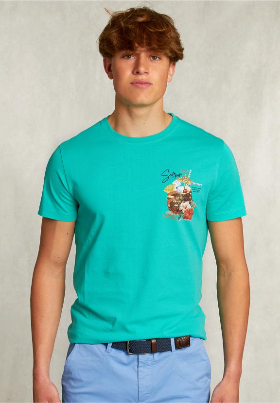 Normal Fit Basic T-Shirt Citrus Mel - Vert