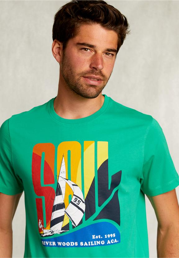 Normal Fit Basic T-Shirt In Papaya - Vert