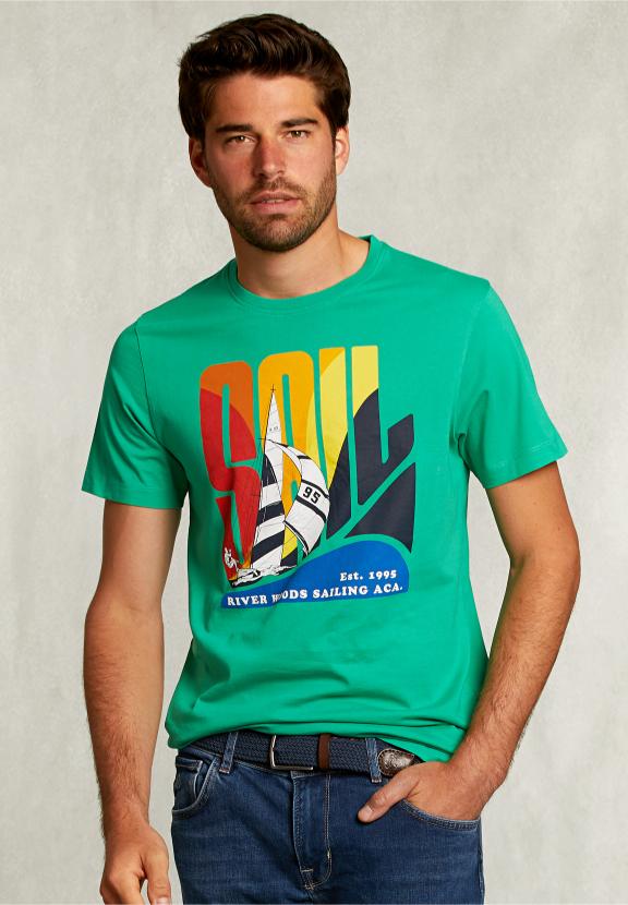 Normal Fit Basic T-Shirt In Papaya - Vert