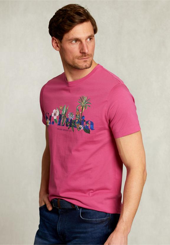 Normal Fit Basic T-Shirt In Amaranth - Rose