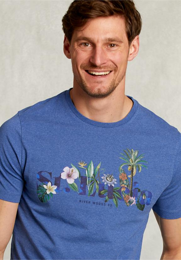Normal Fit Basic T-Shirt Wallstreet Mel - Bleu
