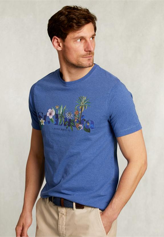 Normal Fit Basic T-Shirt Wallstreet Mel - Bleu