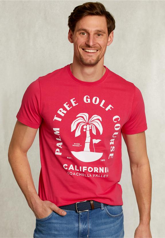 Normal Fit Basic T-Shirt In Flirt - Rose