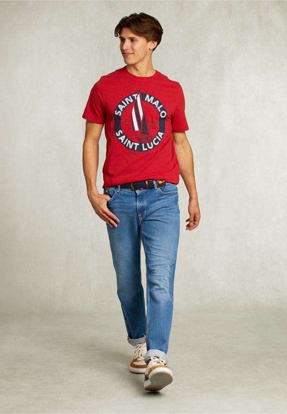 Normal Fit Basic T-Shirt Bloody Mary - Rouge