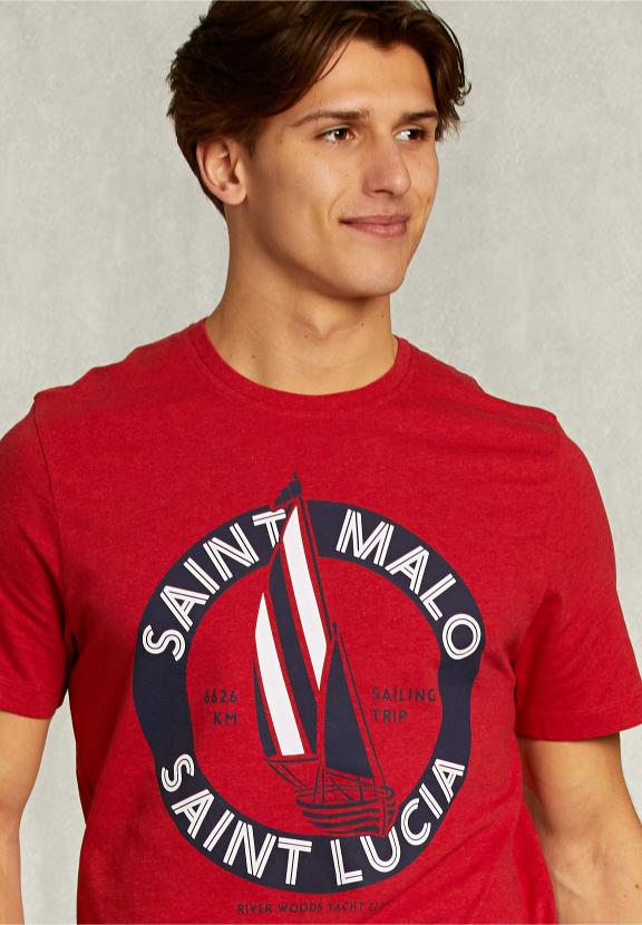 Normal Fit Basic T-Shirt Bloody Mary - Rouge
