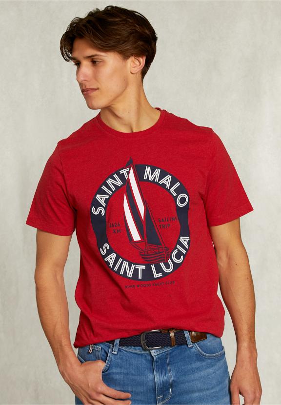 Normal Fit Basic T-Shirt Bloody Mary - Rouge