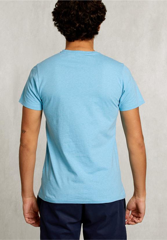 Custom Fit Pima Cotton T-Shirt Bora Bora Mix - Bleu