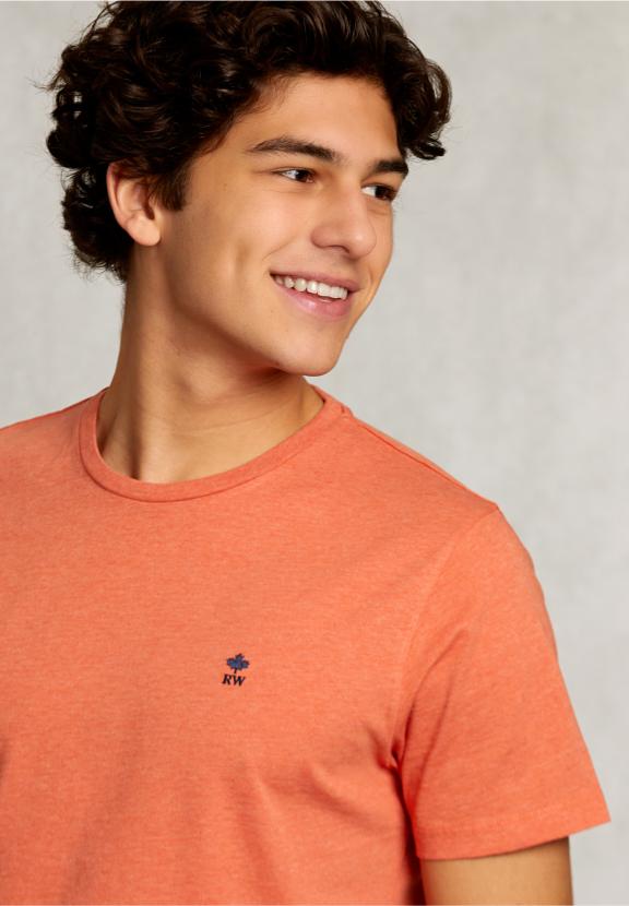 Custom Fit Pima Cotton T-Shirt Dk Serengeti Mix - Orange