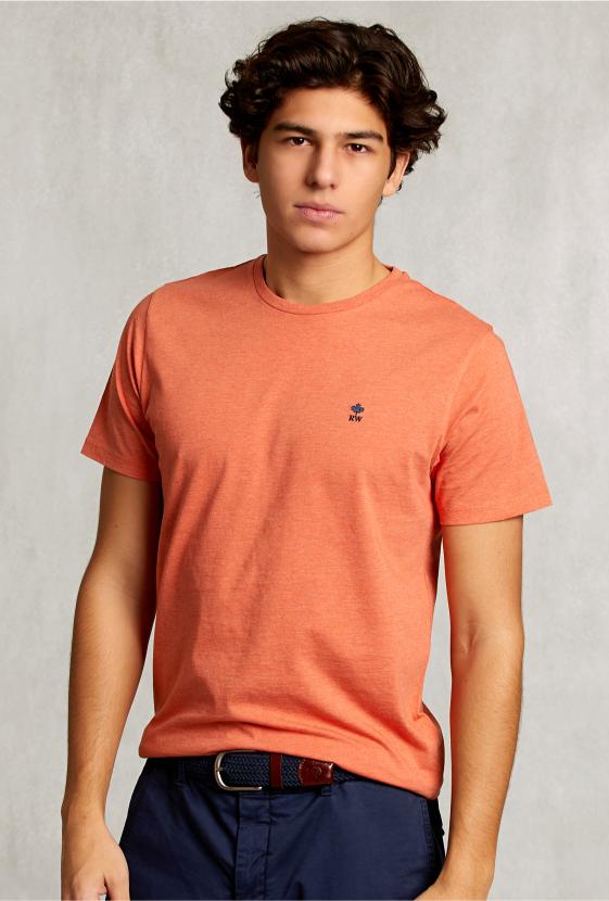 Custom Fit Pima Cotton T-Shirt Dk Serengeti Mix - Orange