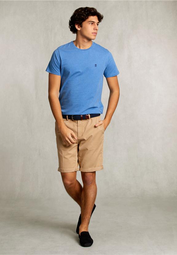 Custom Fit Pima Cotton T-Shirt Ocean Mix - Bleu