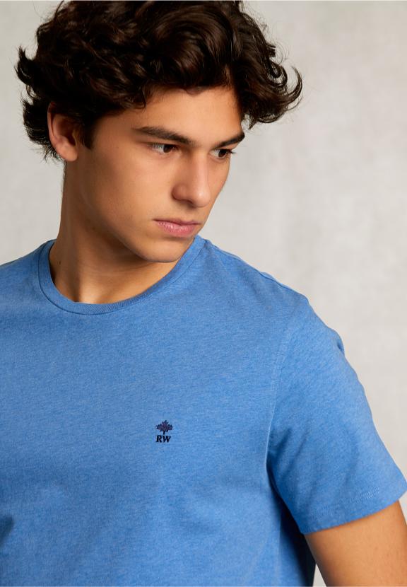 Custom Fit Pima Cotton T-Shirt Ocean Mix - Bleu