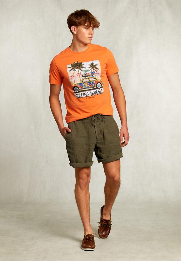 Linen Short Ranger - Kaki