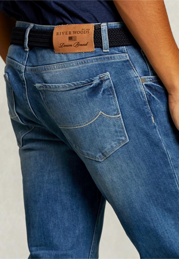 Tight Fit Basic 5-Pocket Jeans Light Stone - Denim