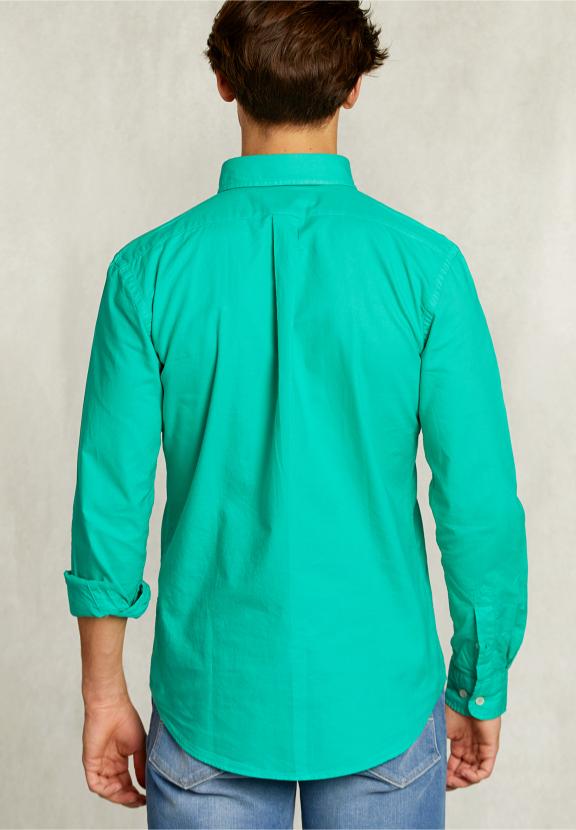 Slim Fit Cotton Shirt Kiwi - Vert