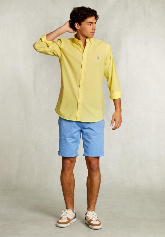 Custom Fit Poplin Shirt Banana - Jaune