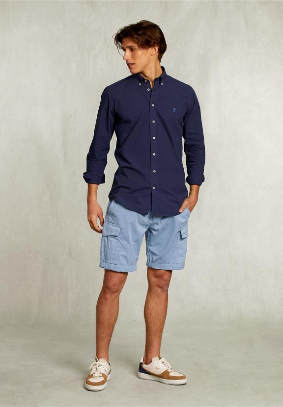 Poplin Shirt Misano Clr Cf Ls - Bleu