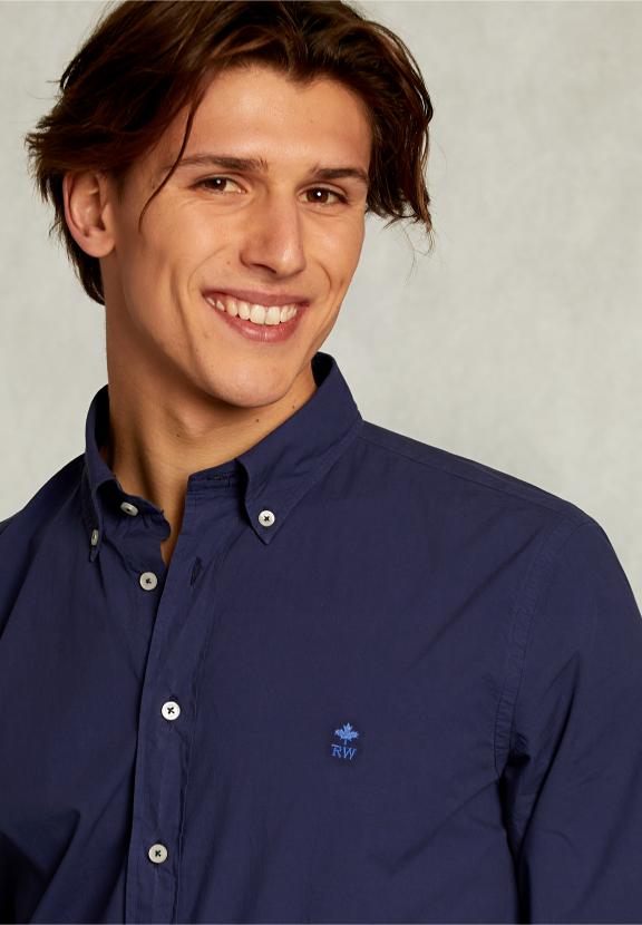 Poplin Shirt Misano Clr Cf Ls - Bleu