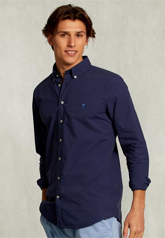 Poplin Shirt Misano Clr Cf Ls - Bleu