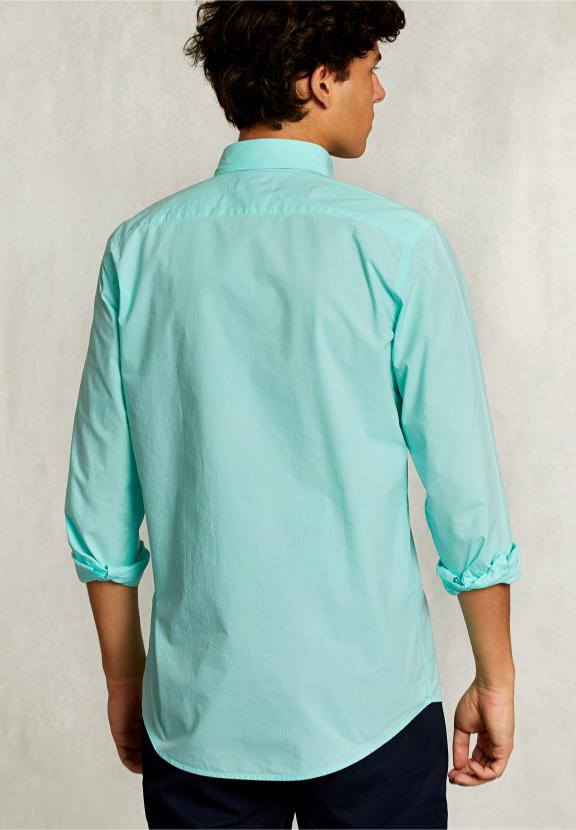 Custom Fit Poplin Shirt Lime - Vert