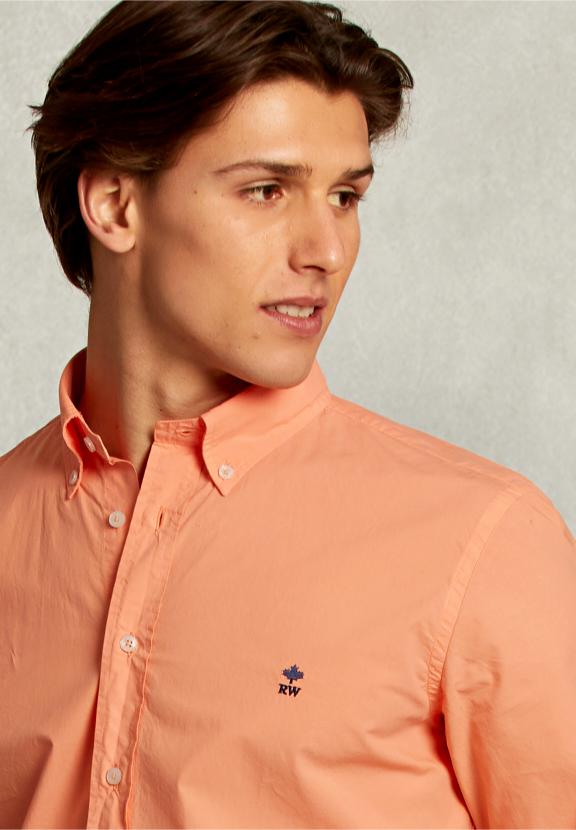 Custom Fit Poplin Shirt Lobster - Orange