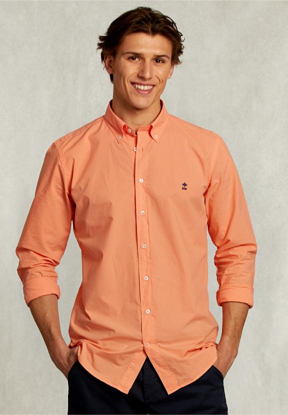 Custom Fit Poplin Shirt Lobster - Orange