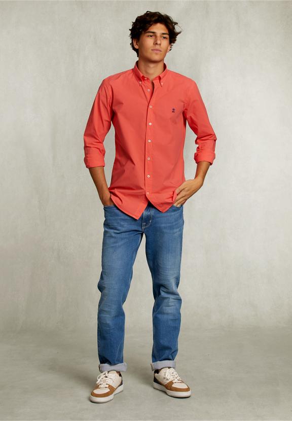 Custom Fit Poplin Shirt Rose - Rose
