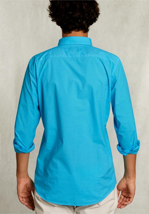 Custom Fit Poplin Shirt St-Barth - Bleu