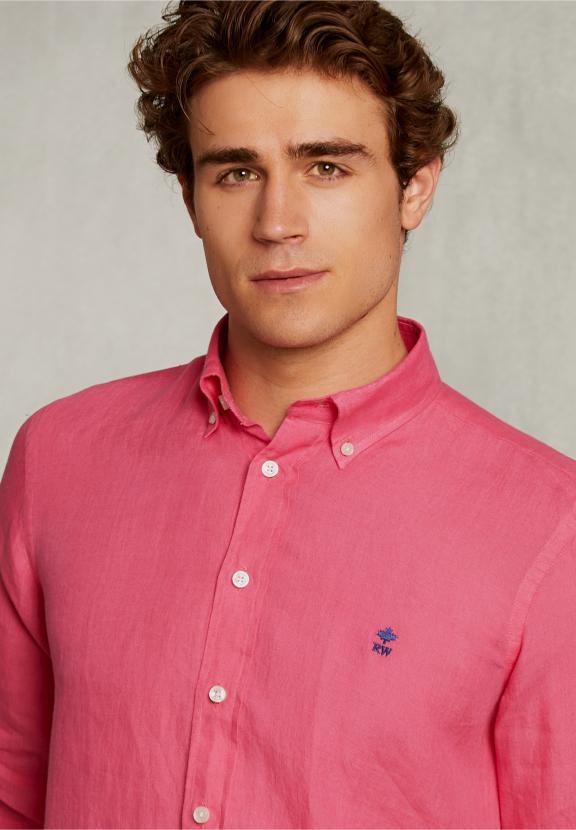 Custom Fit Linen Shirt Bonheur - Rose